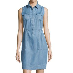 Neiman Marcus Denim Mini Dress Sleeveless Soft Lyocell Blue Size Small New
